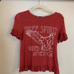 Francesca’s Red Free Spirit United States Top